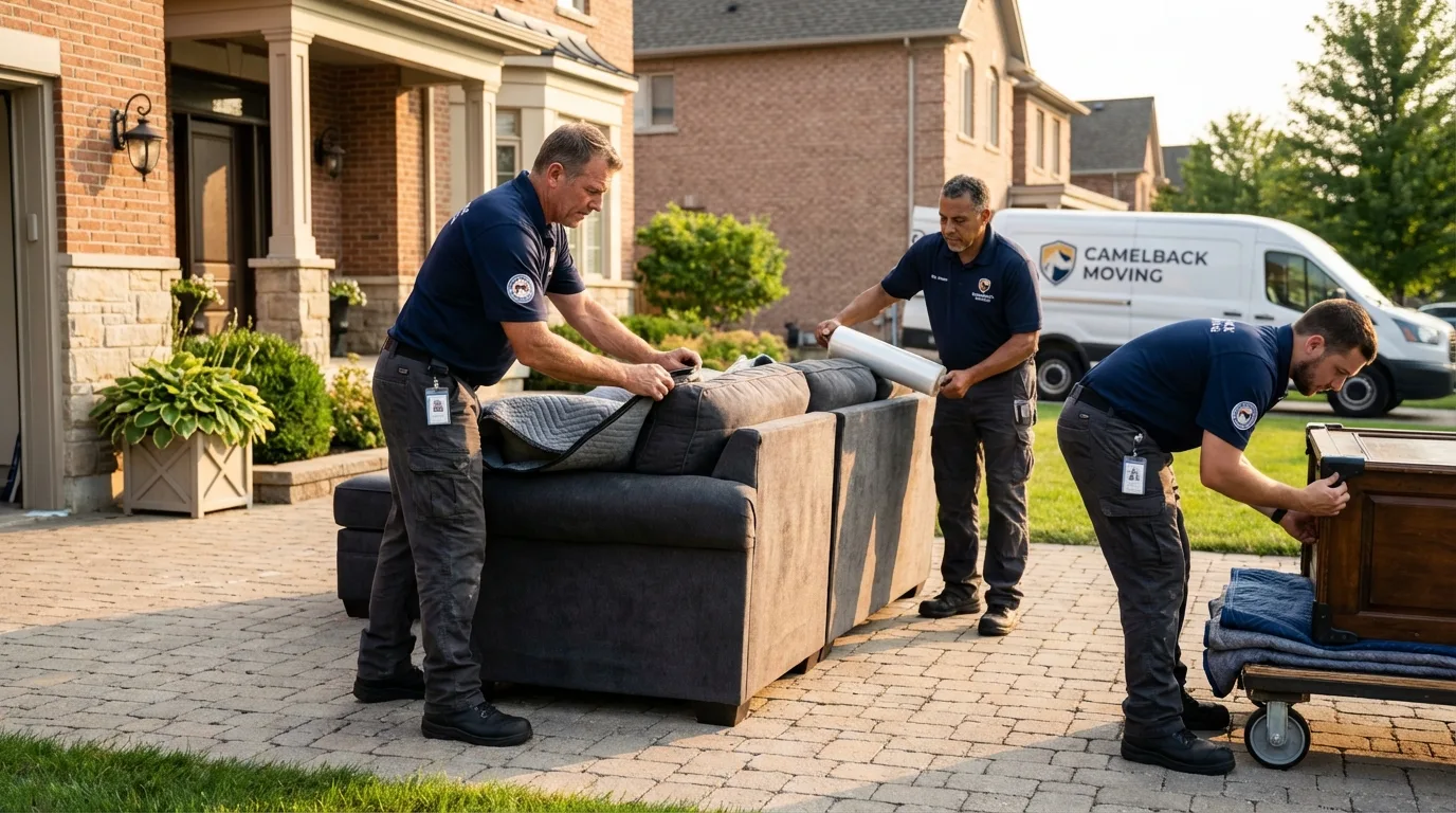 Large estate moving crew wrapping furniture in Corbin, KY